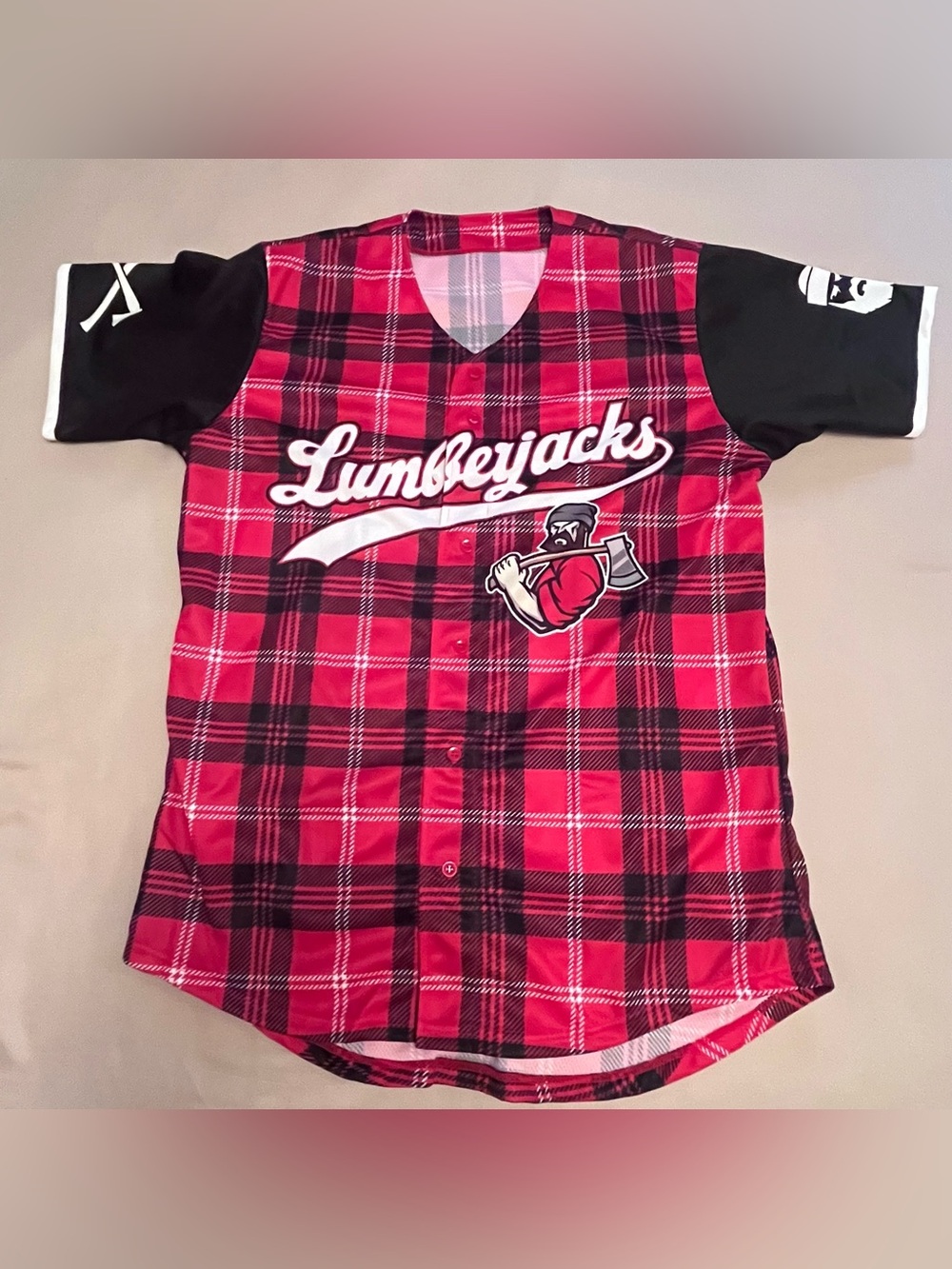 🇨🇦 Lumberjacks Red Plaid Men’s Baseball Jersey Canadian Made
